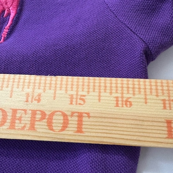 Polo Ralph Lauren The Skinny Polo Shirt in Purple w Large Pink Pony Logo, # 4. - Picture 5 of 11